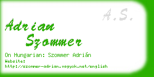 adrian szommer business card